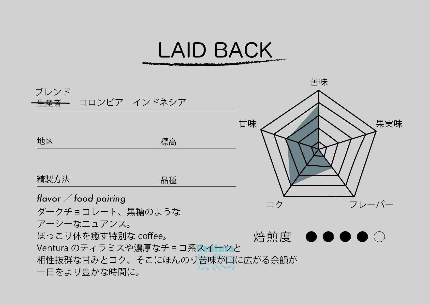 LAID BACK-blend- (dark roast/深煎り)