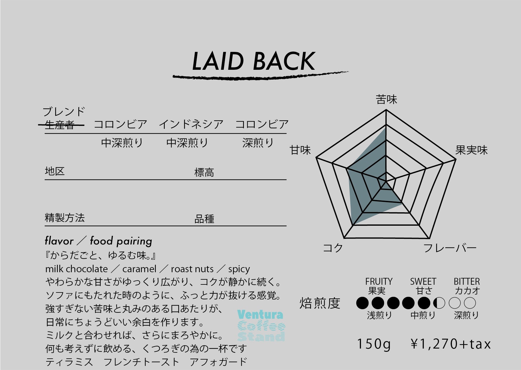 LAID BACK (original blend／深煎り)
